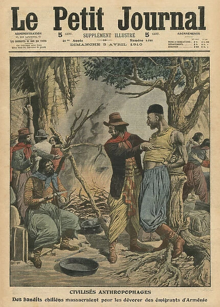 Chilean bandits devouring Armenian emigrants, illustration from Le Petit Journal