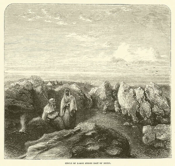 Circle of large stones East of Beitin (engraving)