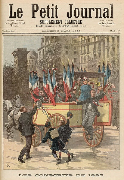 The Conscripts of 1892, from Le Petit Journal, 5th March 1892 (colour litho)