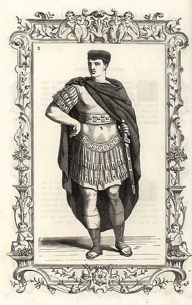 Costume of ancient Roman and Trojan men. 1859-1860 (engraving)