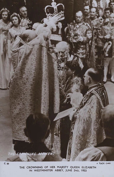 The crowning of her majesty Queen Elizabeth in Westminster Abbey, 2 June 1953 (b  /  w photo)