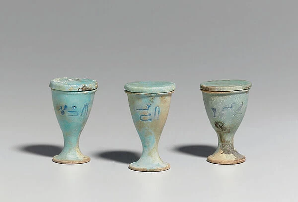 Three cups, 664-30 BC, Late - Ptolemaic Period (faience)