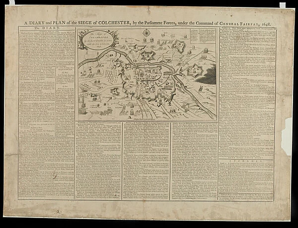 A Diary and Pictorial Plan of the Siege of Colchester 1648, printed and sold by W