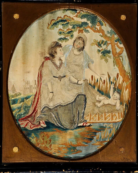 The Discovery of Moses to Pharaohs Daughter, 1820s (textile)
