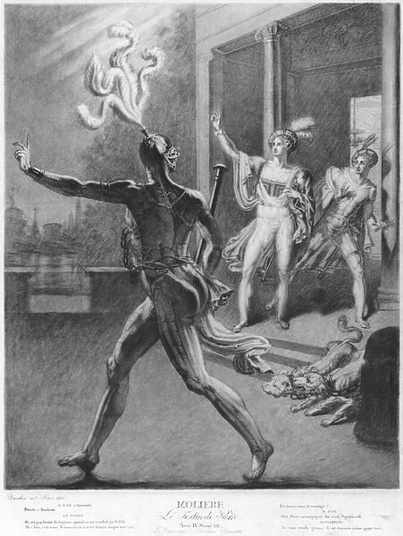 Don Juan and the Commendatore, illustration from Act IV Scene 12 of Don Juan