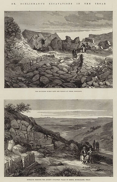 Dr Schliemanns Excavations in the Troad (engraving)