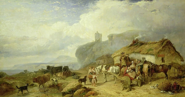 Drovers Halt, Island of Mull in the Distance, 1845 (oil on canvas)