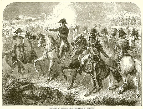 The Duke of Wellington on the field of Waterloo (engraving)