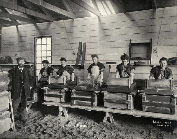 Dynamite mixing, Ardrossan, 1897 (b  /  w photo)