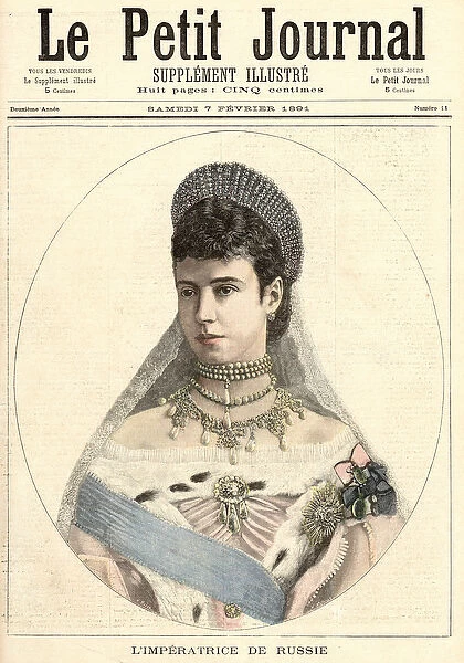 Empress of Russia, from Le Petit Journal, 7th February 1891 (coloured engraving)