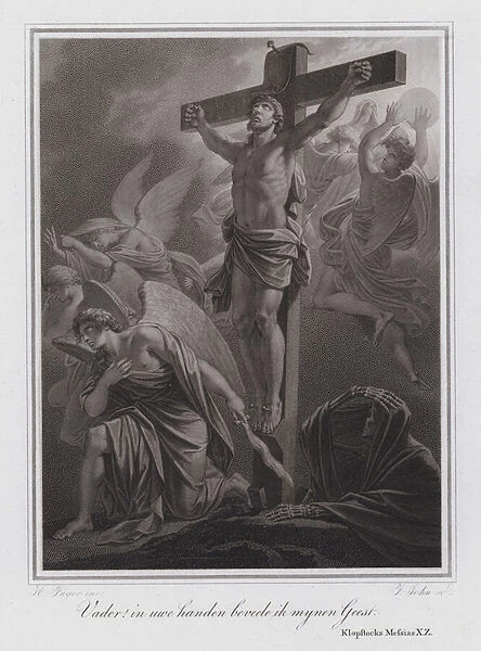 Father! Into your hands I commend my spirit. Jesus on the Cross (engraving)