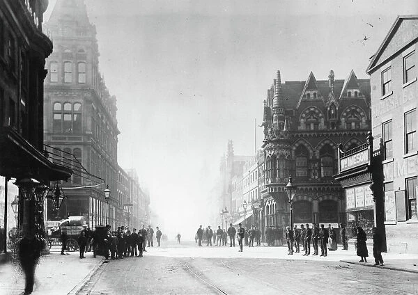 Fawcett Street looking south from Bridge Street, Sunderland, c. 1890 (b  /  w photo)