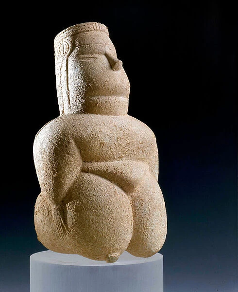 Female divinity, statuette in kaolinite, from Cuccurus Arriu (Cabras)