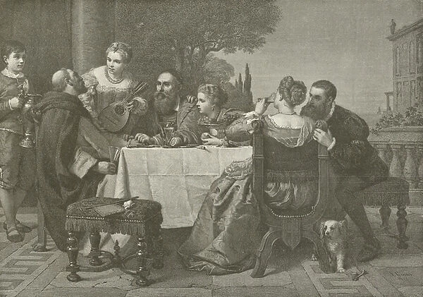 A fete at the house of Titian (engraving)