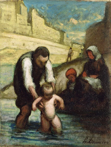 The First Swim (oil on canvas)