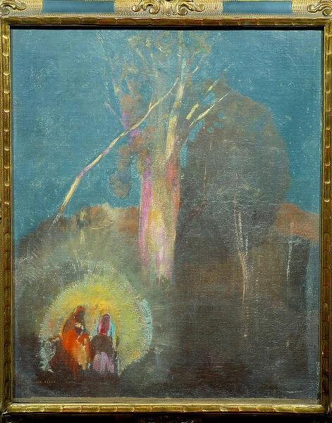 The flight in Egypt Painting by Odilon Redon (1840-1916) 19th century Sun
