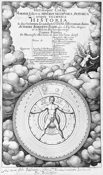Frontispiece of Utriusque Cosmi Historia by Robert Fludd (1574-1637) volume I