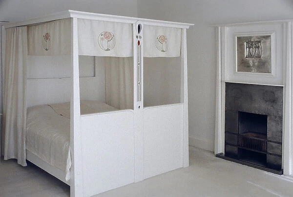 Furniture designed for No. 120 Mains Street, Glasgow, Four-poster bed, c