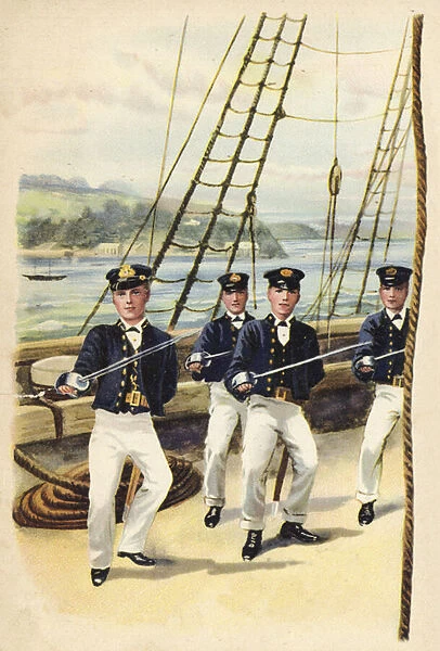 The future King Geoge V as a naval cadet, 1877 (chromolitho)