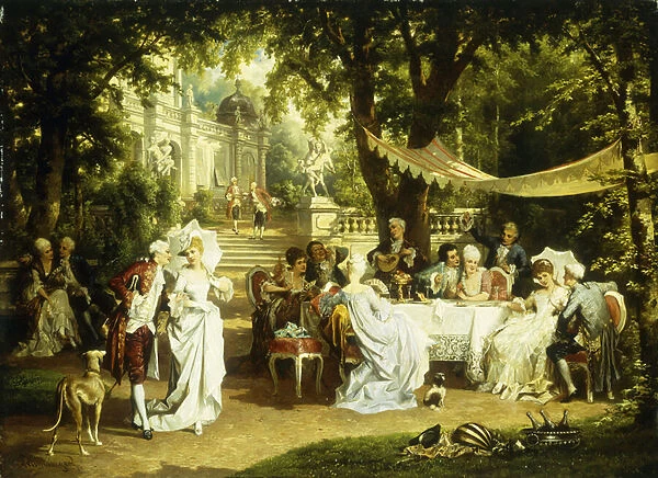 The Garden Party, (oil on canvas)