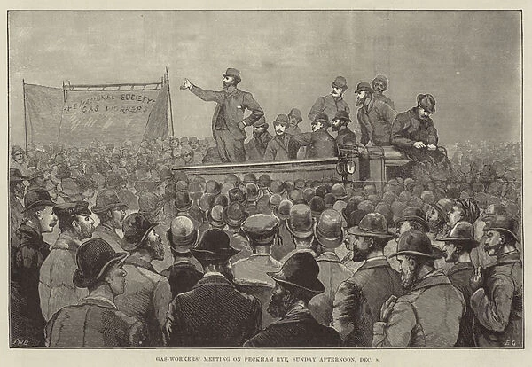 Gas-Workers Meeting on Peckham Rye, Sunday Afternoon, 8 December (engraving)