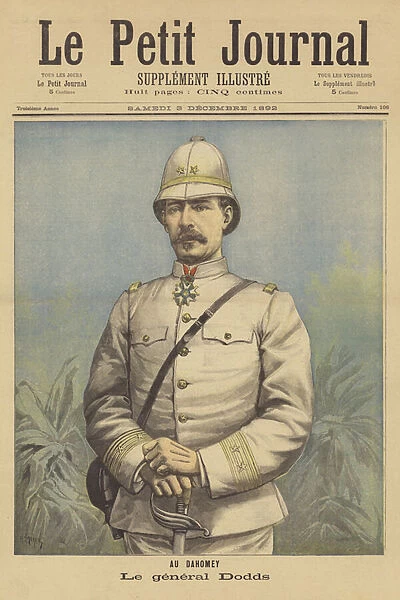 General Dodds, commander of the French troops in Dahomey (colour litho)