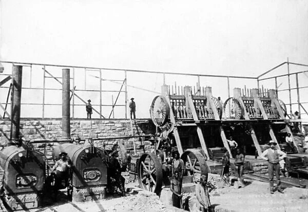 Gold Stamp Mill, Roodeport Central CM co. c. 1895 (b  /  w photo)