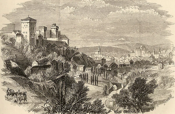 Granada and the Alhambra, illustration from Spanish Pictures by the Rev
