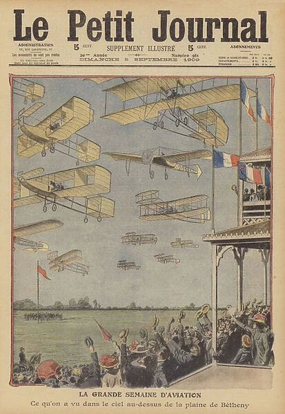 Grande Semaine d aviation at Reims, France (colour litho)