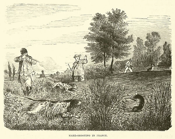 Hare-shooting in France (engraving)
