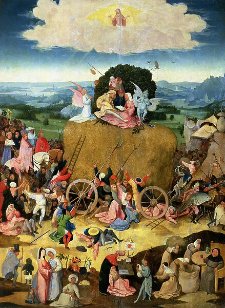 The Haywain: central panel of the triptych, c. 1500 (oil on panel)