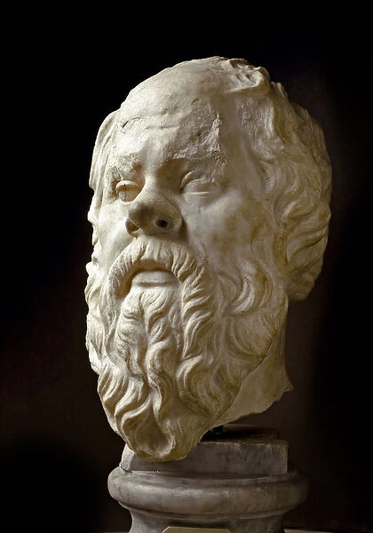 Head of the Greek philosopher Socrates (470-399 BC). Profile