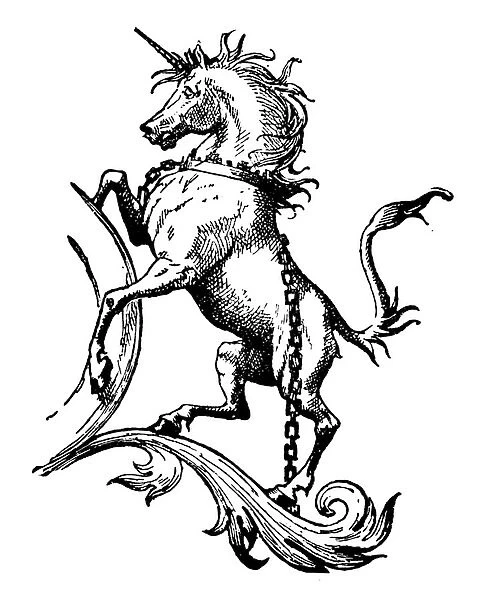 Heraldic unicorn (litho)