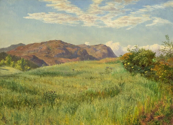 A Highland Oatfield, 1868 (oil on canvas)