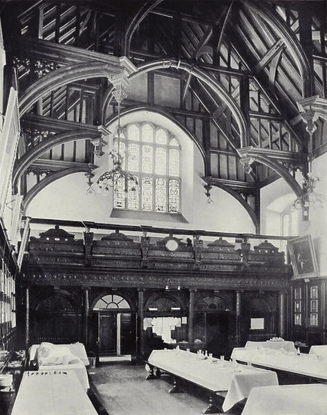 Holborn, Grays Inn, Interior of the Hall, 1556-1560, looking West (b  /  w photo)