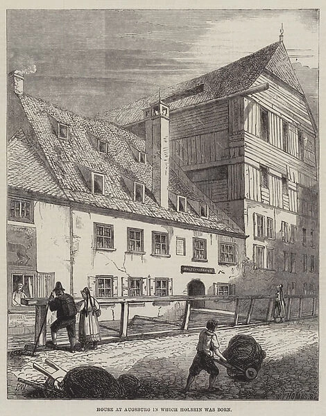 House at Augsburg in which Holbein was born (engraving)