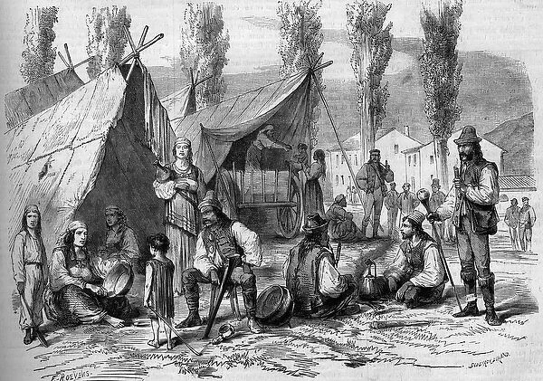 Hungarian emigrant camp in Vatimont, Moselle (57), 1867