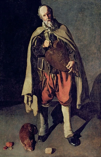 The Hurdy Gurdy Player with his Dog, 1620s (oil on canvas) (see also 181976)