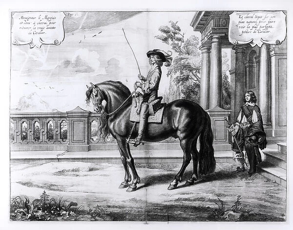 Illustration from a Riding Manual, engraved by Peeter Clouwet (1629-70), 1658 (engraving)