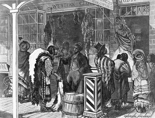 Indians Trading at a Frontier Town, from Harpers Weekly, November 13th 1875