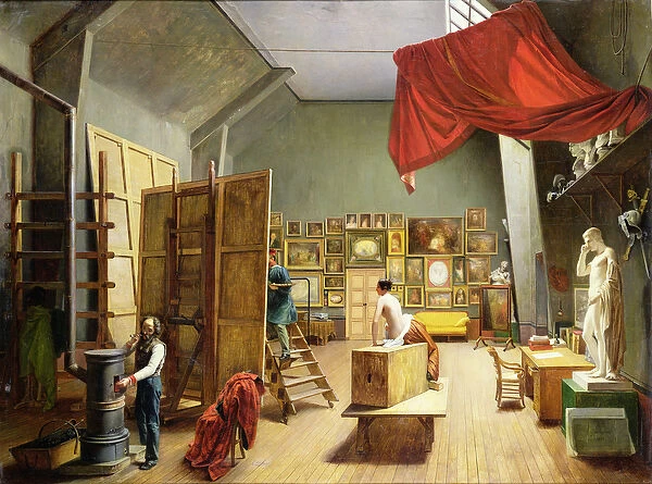 Interior of the Studio of Abel de Pujol (1787-1861) 1836 (oil on canvas)