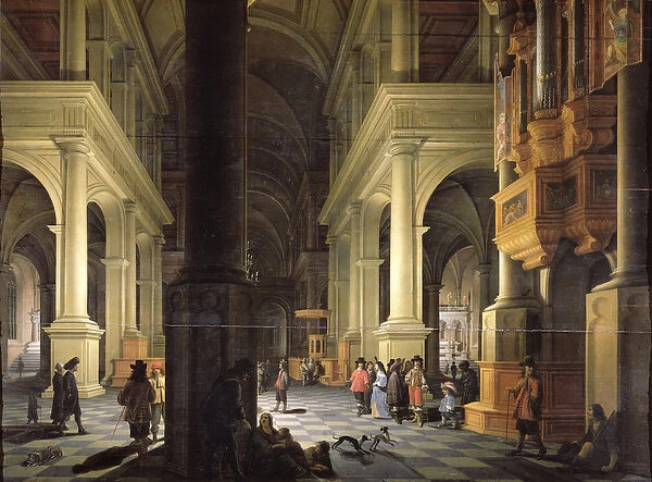 Interior of a Temple, 1652 (oil on panel)