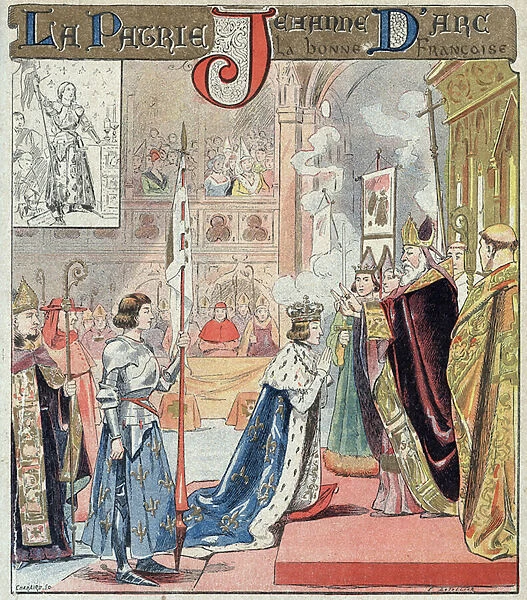 Joan of Arc takes part in the coronation ceremony of Charles VII in Reims on 17 July 1429