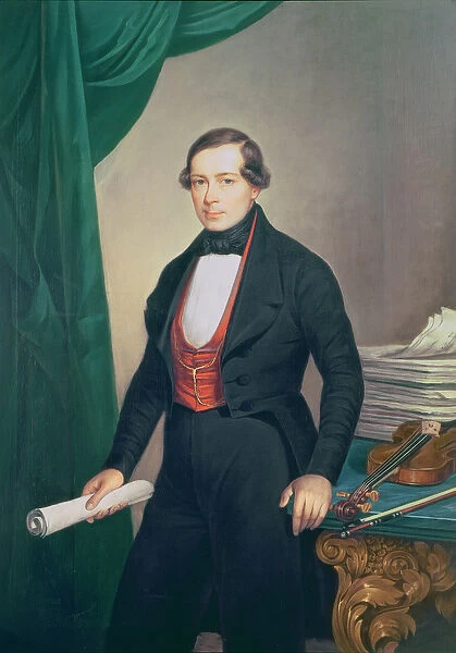 Joseph Lanner (1801-43) Composer and creator of the modern Viennese Waltz (oil on canvas)