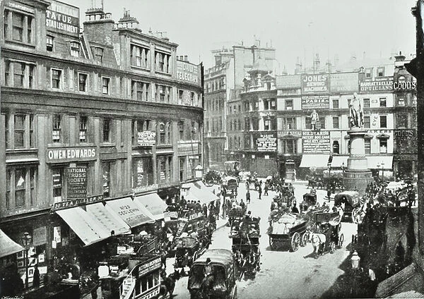 King William Street, looking north, City of London, 1895 (b  /  w photo)