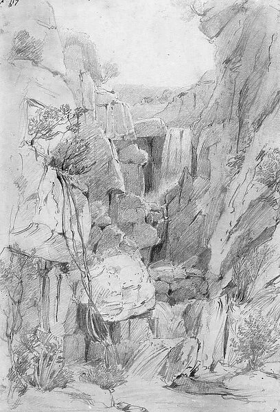 Kloof on Table Mountain, 1801 (pencil on paper)