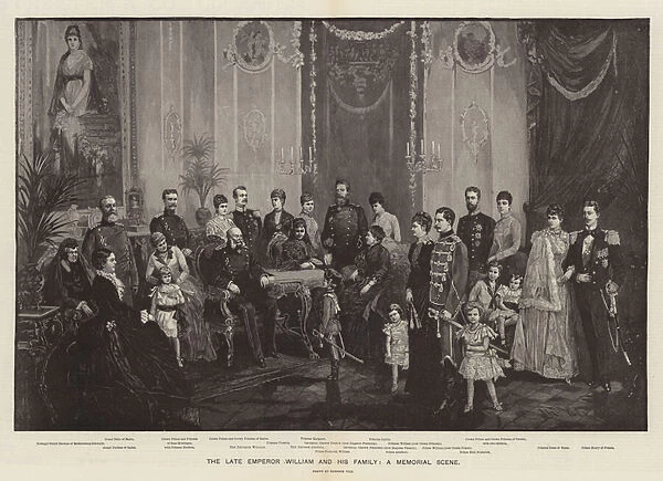 The late Emperor William and his Family, a Memorial Scene (engraving)