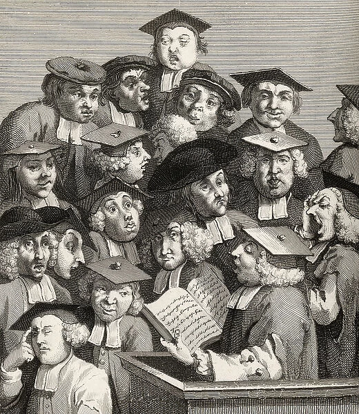 The Lecture, from The Works of William Hogarth, published 1833 (litho)