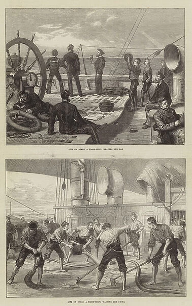 Life on board a Troop-Ship (engraving)