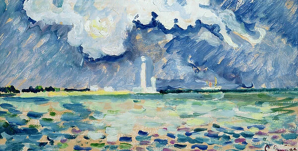 The Lighthouse at Gatteville (oil on card)